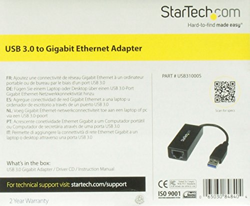 StarTech.com USB 3.0 auf Gigabit Ethernet NIC Netzwerkadapter – USB zu RJ45 für 10/100/1000 Network - 6