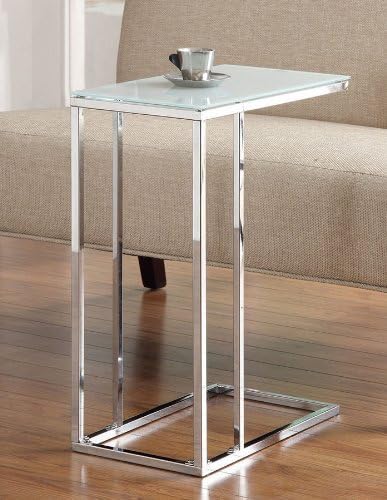 Modern Style Snack Table With Frosted Glass Top And Metal Frame In Chrome Finish. (Item# Vista Furniture CF900250) by Vista Furniture