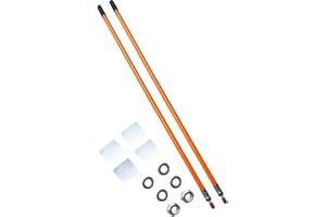 SUONE Yellow Snow Plow Blade Markers/Guides Kit 22'' Vertical Stud Mount Never Break Stainless Steel Join Fit for Polaris plow Mark The Edge of The Plow Most Blizzard Boss SNO-Way Western Meyer