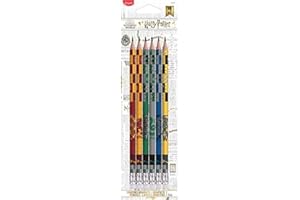 Maped - 6 Crayons Graphite Black’Peps Harry Potter HB Embout Gomme - Crayons à Papier - Lot de 6 Crayons dessin