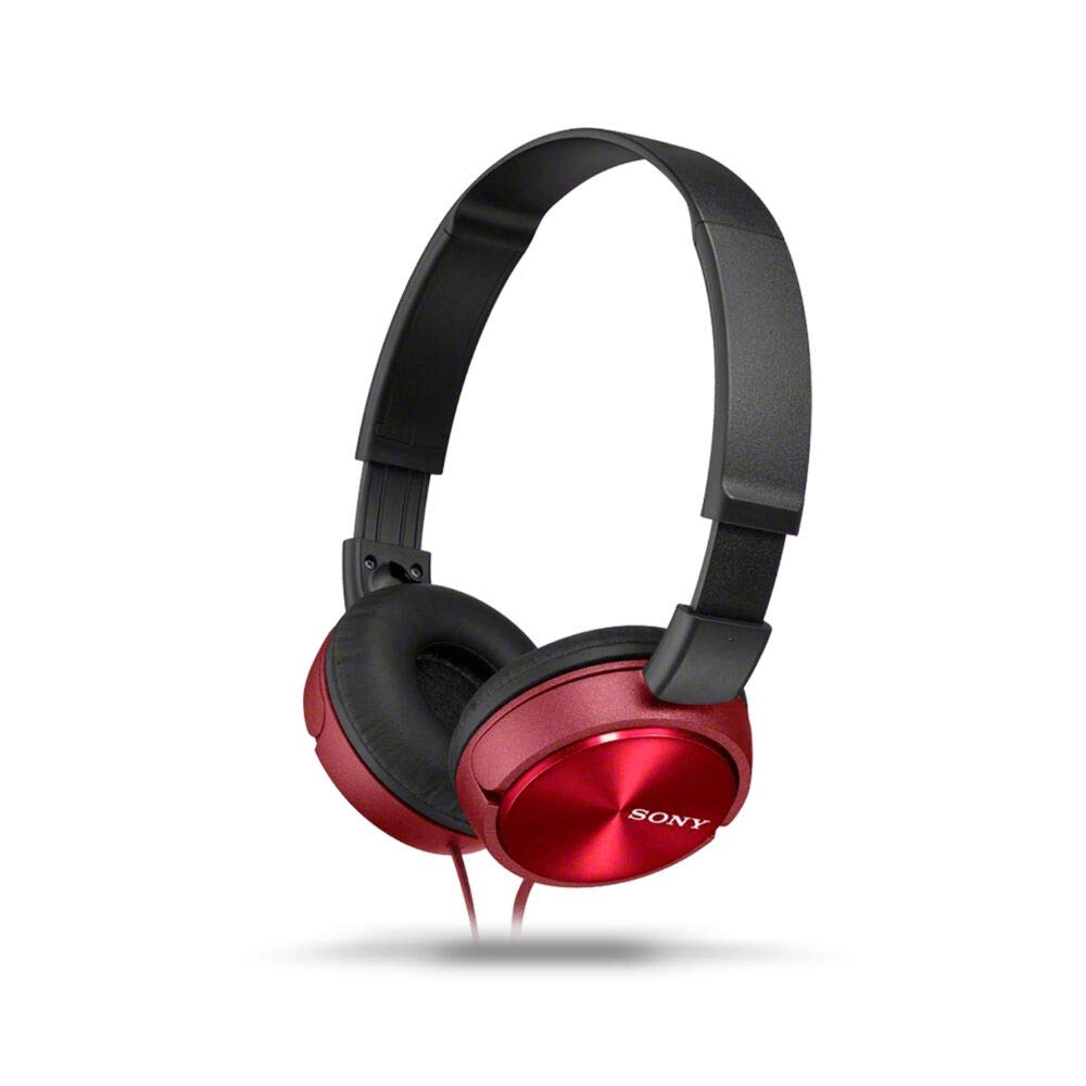 Sony MDR-ZX310AP Wired Headphones with Mic for Calls- Red