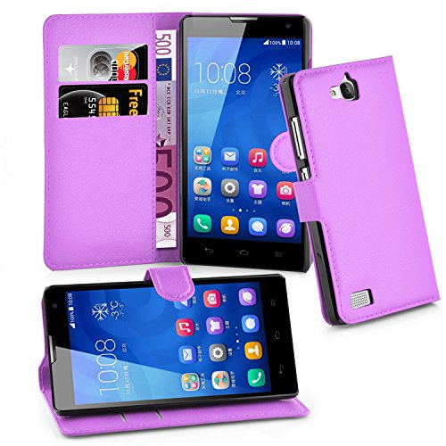 Cadorabo Honor 3C Funda Estilo Libro de Cuero Sint  tico en VIOLETA DE MANGANESO Cubierta Protectora con Cierre Magn  tico  Tarjetero y Funci  n de Suporte     Protecci  n Carcasa Caja Etui Case Cover