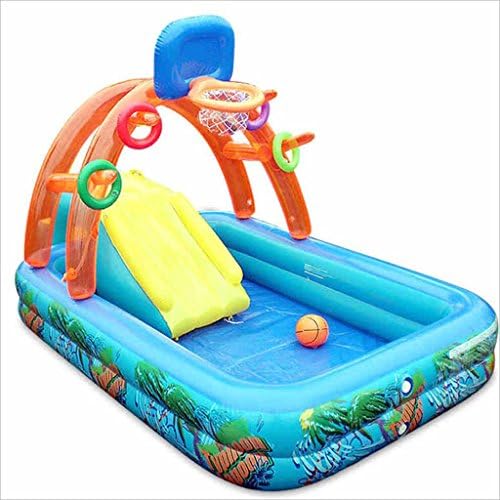YMXLJFInflatable bathtub Inflatable castle with multi-purpose children's pool and inflatable slide
