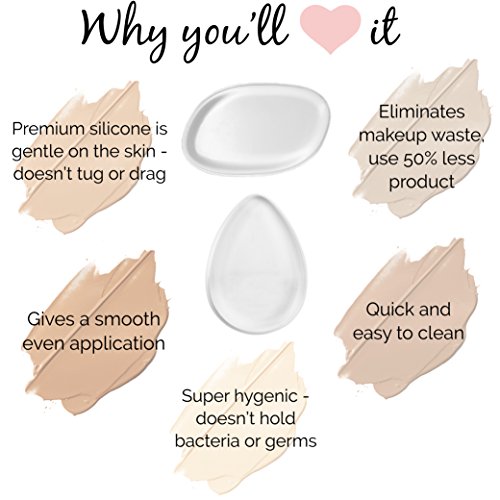 Best Silikon Schwamm & Beauty Blender Kit – Dream Beauty Box 3 Stück Original Teint Perfection – 2 klar Gel, Make-up-Applikator, Kissen Pads – 1 Premium Schwarz, ohne Latex, Tropfenform Beautyblender - 3
