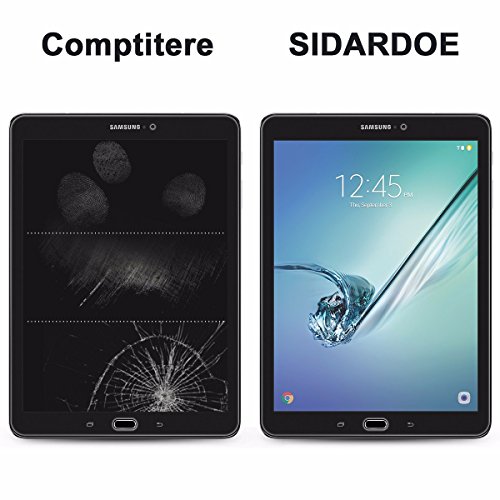 [2-pack] Galaxy Tab S2 / Tab S3 9.7 Schutzfolie, SIDARDOE gehärtetes Panzerglas Schutzglas für Samsung Galaxy Tab S2 / S3 9.7 Displayschutzfolie, HD ultra klar, 0,33mm, 2,5D abgerundete Ecken, Härtelevel 9H, kratzfest,Fingerabdruck-frei,Lebenslange Garantie - 6