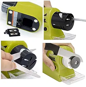 HariHub Professional Electric Knife Sharpener Swifty Sharp Motorized Knife Sharpener Rotating Sharpening Stone Sharpening Tool - Green Color