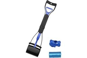 Ceasyde ramasse-crotte, 61 cm Pouce Long Manche Solide Pince dentelée Nettoyage Pickup déjections Canines Clip pour extérieur/intérieur pour Chien et Chat Animal, déchets