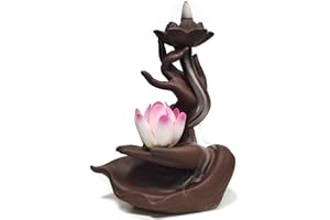 LUXIANYS Porta incenso Backflow, Bruciatore di Incenso a Flusso Inverso Porta Incenso Portaincenso,Loto Portaincenso a Cascata,ornamento per aromaterapia,decorazioni zen, decorazioni per la casa