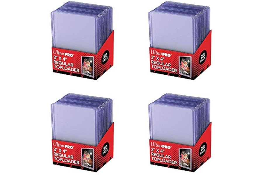 Ultra Pro 3x4 Clear Regular, Pack of 100 Toploader Thick Card Sleeves for Trading Cards such as Pokemon Magic Standard Size Transparent