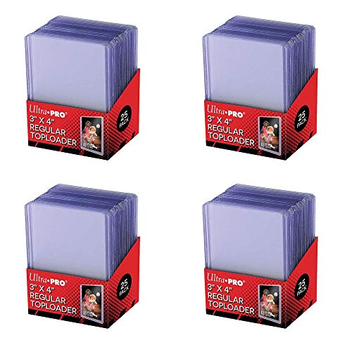 Ultra Pro 3 x 4 Clear Regular, 100 stuks Toploader dikke kaarthoezen hoezen - voor verzamelkaarten zoals Pokemon Magic - standaardmaat transparant