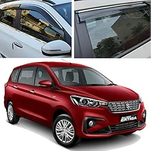 Autofact Chrome line Side Window Deflector/Door Visor/Wind Guard/Rain Guard Compatible with Maruti Ertiga (2019 to 2021)