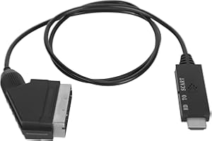 BEWINNER Kabel Adaptera Konwertera HDMI na Scart, Interfejs Multimedialny HD na Kabel Scart, Cyfrowe Wideo HD HDMI na Analogowe Wideo i Adapter Audio L R do Telewizora VHS Magnetowid DVD