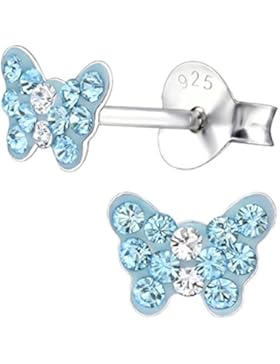 So Chic Schmuck - Kinder Ohrstecker Schmetterlinge Kristall SWAROVSKI © Sterling Silber 925