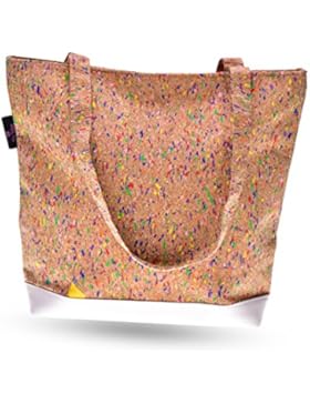 lila Tulpe - Schultertasche Ruby / hochwertige Damen Handtasche / Umhängetasche mit Reißverschluss aus Kork und...