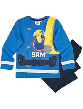 Feuerwehrmann Sam Kollektion 2017 Schlafanzug 98 104 110 116 122 128 134 140 Pyjama Fireman Sam Jungen Neu Blau