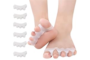 STILE LUCKER'S Separador Dedos Pie silicona Gel [6 Piezas, 3 Pares] Separador Dedos Correctos Restaurar Dedos Pie, Tratamiento Juanetes y Superposición Corrección Para Pies Un tamaño Para todos