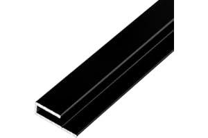 S-Polytec Aluminium U- Profil, Alu Abschlussprofil, Aluprofil für Aluverbund Platten 3mm, SCHWARZ, verschiedene Längen Größen (1, U- Profil (2 Meter), 3mm Schwarz)