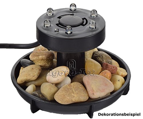 Agora-Tec® AT-Solar Bachlaufpumpen – Set 3.5W-BLH mit Akku und 3- fach LED Ring inklusive 5 Meter Bachlaufschlauch und LED Halterung, Hmax.: 210l/h Förderhöhe: 1,00 m bei Verwendung eines Schlauches - 2