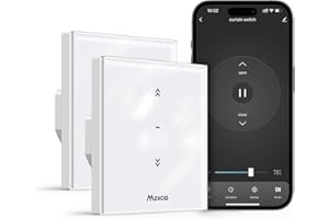 80 * 80mm Maxcio Interrupteur Volet Roulant Connecté WiFi, Volet Roulant Connecté Compatible avec Alexa Google Home pour Commande Vocale, Curtain Switch Pourcentage et Contrôle à Distance