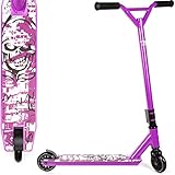 Trottinette Stunt Land Surfer Violette avec tête de Mort