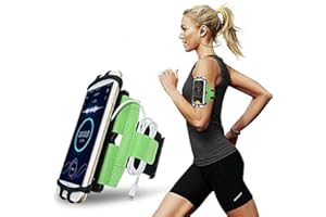 CoverKingz Soporte deportivo universal para smartphones de 4,0 – 7,0 pulgadas – Brazalete deportivo con bolsillo para llaves, bolsillo para teléfono móvil, color verde