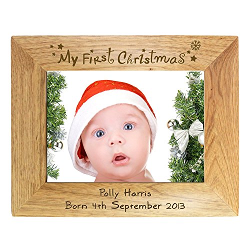 My First Christmas 6x4 Wooden Frame. This is a great product that can be personalised to your requirements ( please see main discription for full details ) Ideal gifts and presents for weddings, Christenings, Birthdays, Christmas etc...