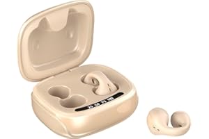 XMENHA Open Ear Headphones Bluetooth Wireless Ear Clip Bluetooth Headset Ear Clip Air Line Bone Sound Sports Headphones with Mic Waterproof Wireless Headphones Ear Clip for Jogging Running Cycling