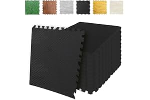 SG Traders Eva Foam Mats Interlocking Gym Flooring Puzzle Exercise Mats Non-Slip Rubber Cushion EVA Floor Tiles Interlocking Mats Eva Tiles Gym Workout Tiles Interlocking Mats (60x60cm) 24" x 24"