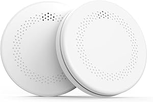 AUNGUUK Smoke and Carbon Monoxide Alarm, Fire Detector for Home Safety, with Smoke and CO Sensors, EN 50291, Replaceable Batteries, Low-Battery Alert.2 Pack