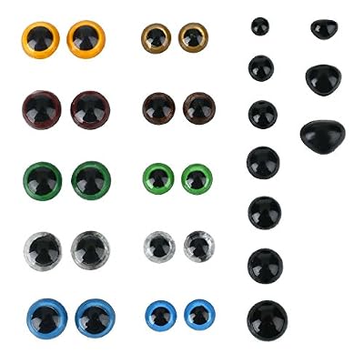Soledi 360 Yeux et Nez Faux Colorés Yeux Nez Poupées Set pour Petits Boulots Créatifs Occhietti Fous en Plastique Bricolage