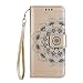 Produktbild Yheng Galaxy J3 2016 Lederhülle,Ysimee Hülle kompatibel mit Samsung Galaxy J3 2016 PU Leder Flip Wallet Cover Brieftasche Ledertasche Kasten Abdeckung Schutzhülle Bumper Handytasche,Gold