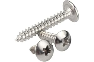 MOOPW Tête ronde Vis à bois - 304 Acier inoxydable Vis cruciformes Tête de Champignon Fixations Vis autotaraudeuses M3 M4 M5 M6