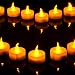 Produktbild Amzbeauty 12pcs Runde Flammenlose Kerze Teelichter Batteriebetrieben, Fackernde Kerzen Führten Bernsteinfarbiges Gelbes Geschenk für Halloween, Weihnacht Dekorationen
