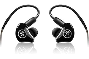 Mackie MP-240 trwała redukcja szumów wygodna hybrydowa konstrukcja podwójnego sterownika w monitorach dousznych dla muzyków perkusistów i piosenkarzy