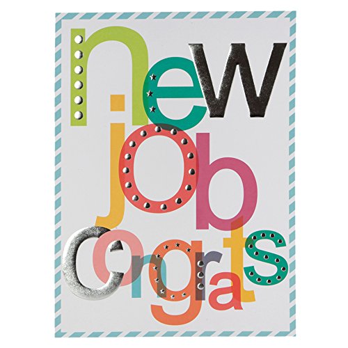 Hallmark - Tarjeta de felicitación por nuevo trabajo (tamaño grande), diseño con mensaje humorístico, color plateado