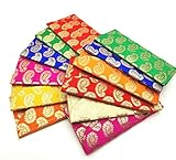 Satyam Kraft Shagun Brocade Envelopes Multicolor Party Festivals/Gifts/Shagun/Cash Envelopes (6, Brocade Design)//Diwali Lights and Decorations/Diwali Gifts/Diwali envelopes/Diwali Gifts Ideas