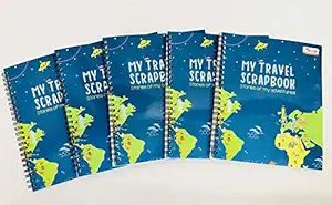 CocoMoco Kids Return Gift Combo Pack for Kids Birthday - Set of 5 Pieces of Travel Scrapbook with Stickers for Ages 5-7 Years, 8-10 Years, 11-14 Year Old Boys and Girls (Multicolor)