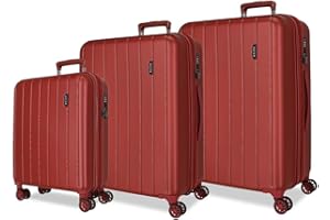 MOVOM Wood, Maleta de Cabina, Equipaje, Interior con Dos Compartimentos, Fabricada en ABS Material Resistente y Ligero, 4 Ruedas giratoriasCierre de combinación Lateral, De Joumma Bags