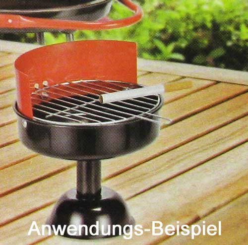 Aschenbecher Metall Grill Design 11,5cm, Balkon Fest Party Aschen Ascher Becher (LHS) - 4