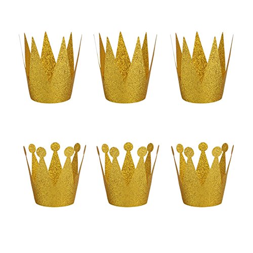 Paper Glitter Prince Princess Crown Hat 