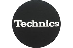 SLIPMAT-FACTORY 2 x Technics DJ Slipmats Black with White Logo