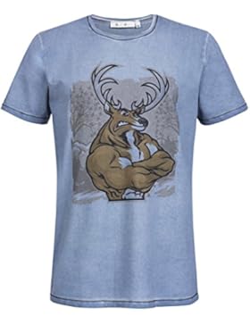 Trachtenshirt Rupert in Blau von Gweih & Silk