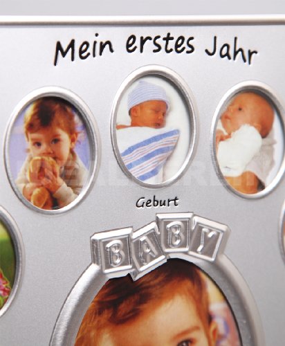 Mein erstes Jahr Baby Galerie Bilderrahmen in Silber für 13 Fotos - 4