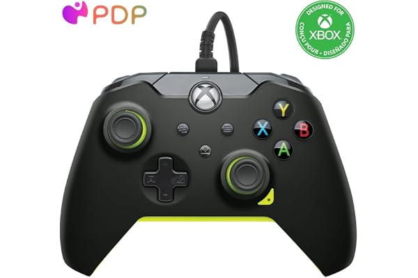 Pdp Filaire Manette Electric Noir pour Xbox Series X|S, Gamepad, Filaire Video Game Manette, Gaming Manette, Xbox One, Licence Officiel - Xbox Series X