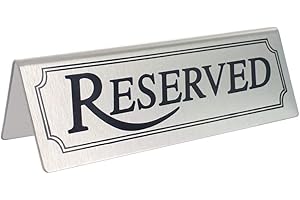 10 Stainless Steel Reserved Table Signs - BarBits Tabletop Tent Type Sign Perfect For Restaurants, Bars, Cafe