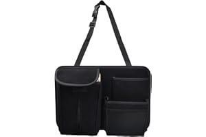 Fodlon Wisząca torba do przechowywania foteli samochodowych, duża, 34 x 24 cm, wiele kieszeni, organizer na oparcie fotela samochodowego, między siedzeniami, z uchwytem na telefon, torebka,