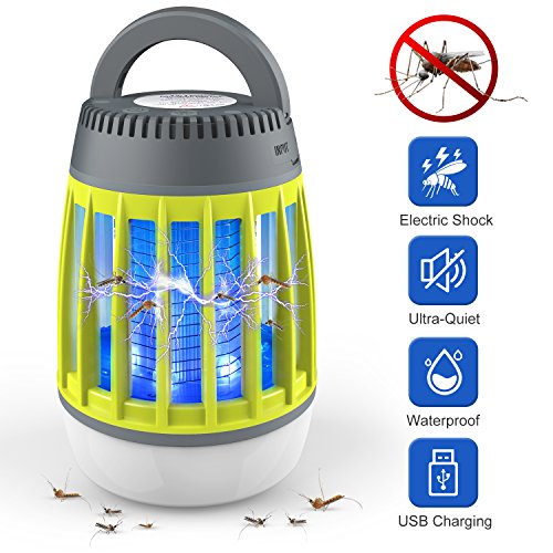 Preisvergleich Produktbild Insektenvernichter,WloveTravel 3-in-1 Moskito Mörder Campinglampe Auladen im Notfall 2200mAh Wiederaufladbarer Akku mit einziehbarem Haken 3 Modi von Beleuchtung