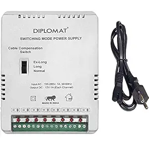 Elove 5 Amp (12VDC) 8 Channel Power Adapter Supply (SMPS) for CCTV Security Bullet & Dome Camera