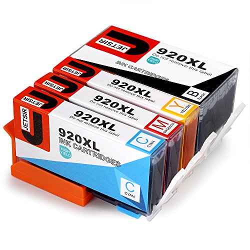 JETSIR Kompatibel Druckerpatronen Ersatz für HP 920XL, Hohe Ergiebigkeit Kompatibel Mit HP Officejet 6000 6500 6500A 7000 7500A Drucker (1 Schwarz,1 Cyan,1 Magenta,1 Gelb)