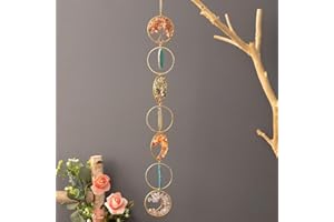 JINGXINXIN Traumfänger Craft Ornament mit Kristall Achat Farbe Natürlicher Edelstein Achat Wandhänge Zimmer Garten Xmas Hochzeit Dekor (Seven Ring Agate Life Tree)